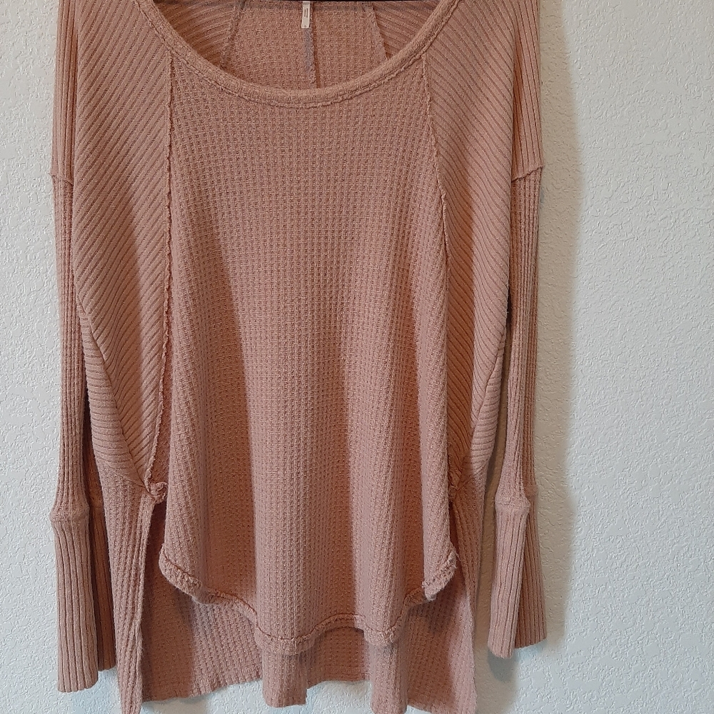 Free People Long Sleeve Top in Dusty Pink